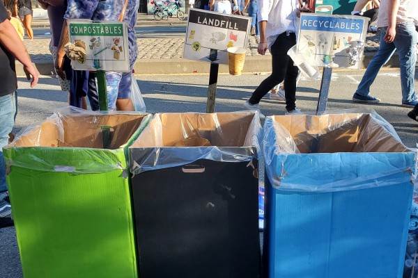 Three bins at castro street fair