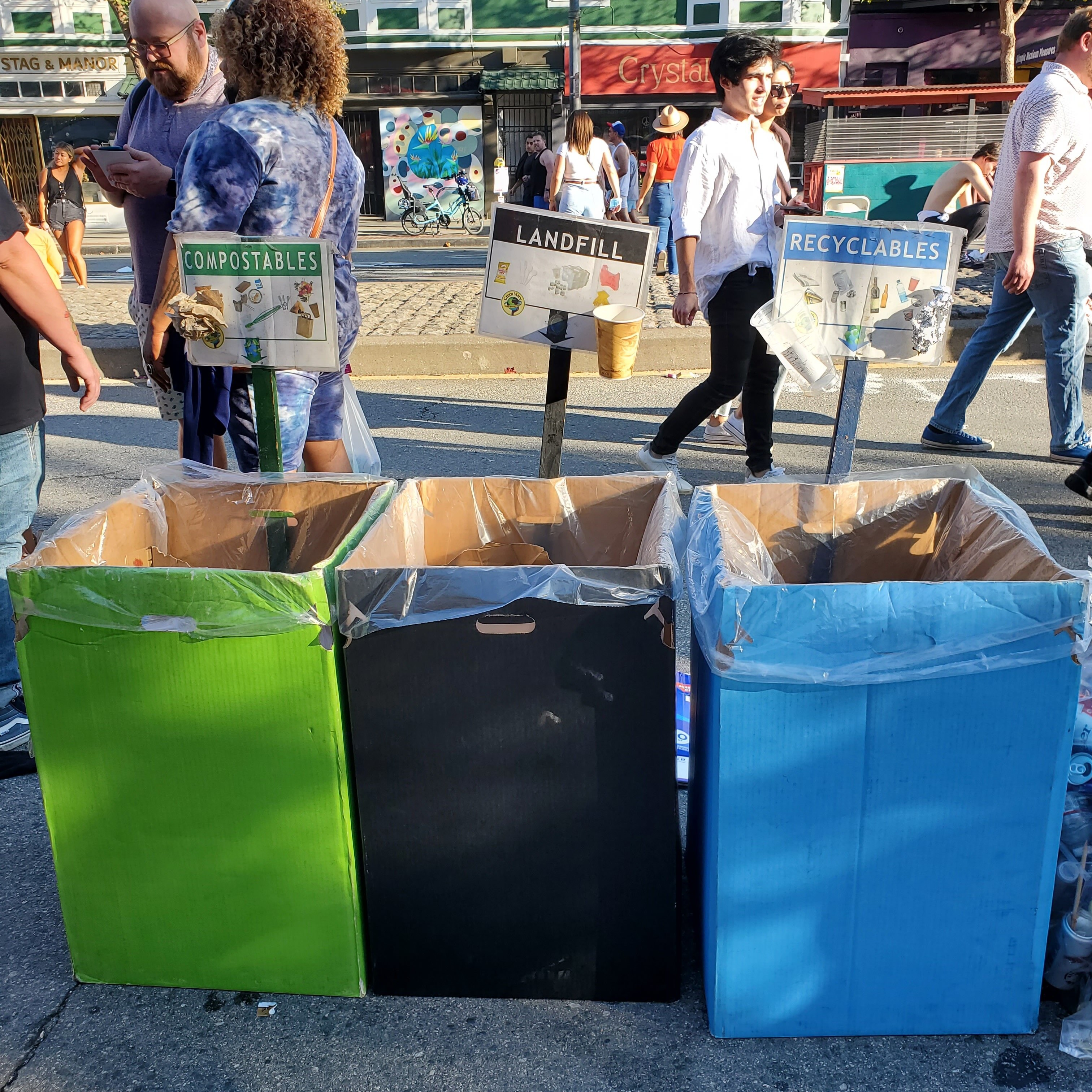 Three bins at castro street fair